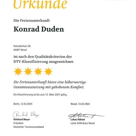 Ferienwohnung Konrad Duden ヴェーゼル エクステリア 写真